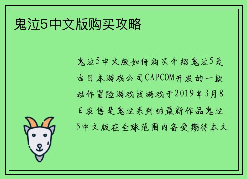 鬼泣5中文版购买攻略